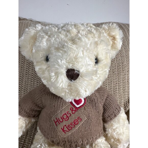 Dan Dee Collector Choice Plush Teddy Bear Brown Sweater Hugs & Kisses Embroidery - Picture 7 of 8